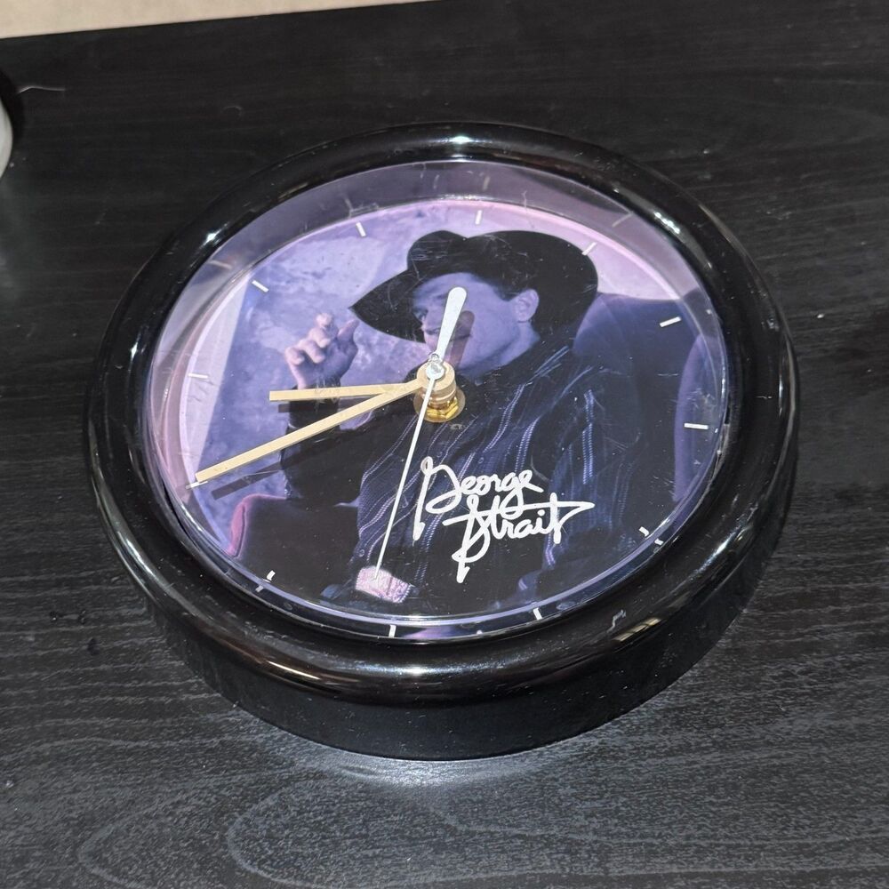 Vintage George Strait Clock Country Music Memorabilia Works